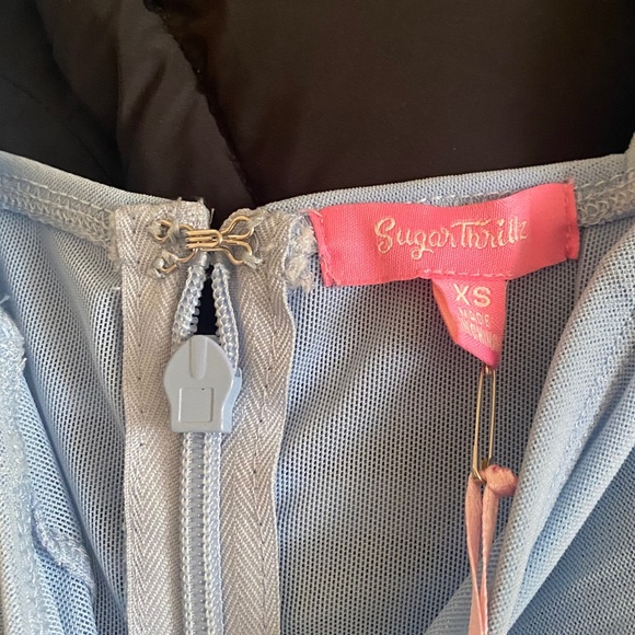 Dolls Kill Sugar Thrillz Lace-up Blue a corset Mini-Dress - Picture 4 of 6